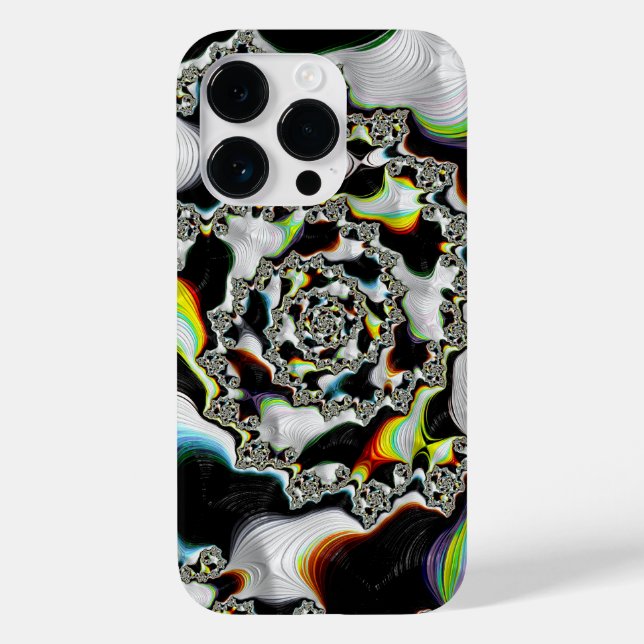 Modernes, farbenfrohes psychedelisches Spiral-Frak Case-Mate iPhone Hülle (Rückseite)