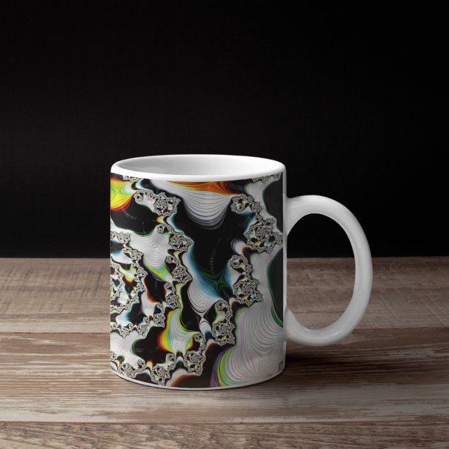 Modernes, farbenfrohes psychedelisches Spiral-Frak Jumbo-Tasse (Von Creator hochgeladen)