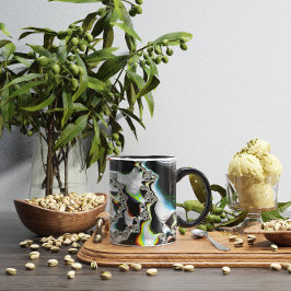 Modernes, farbenfrohes psychedelisches Spiral-Frak Tasse