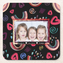 Modernes, farbenfrohes Rainbow Custom Foto Rechteckiger Pappuntersetzer