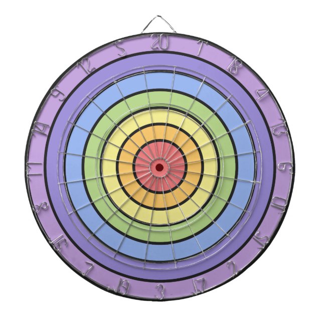 Modernes, farbenfrohes Regenbogenfarbenmuster Dartscheibe (vorne)