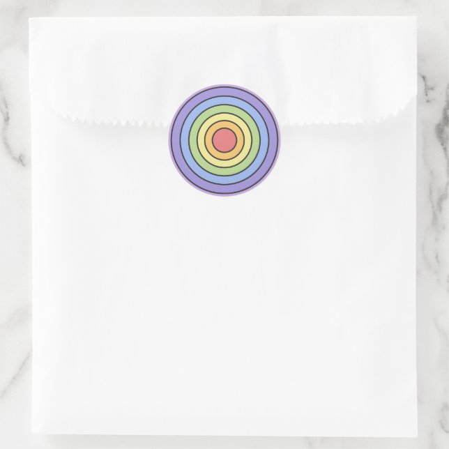 Modernes, farbenfrohes Regenbogenfarbenmuster Runder Aufkleber (Tasche)
