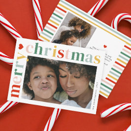 Modernes, farbenfrohes Weihnachtsfest - Foto Feiertagskarte