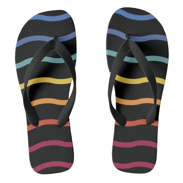Modernes, farbenfrohes Wellenmuster Flip Flops (Fußbett)