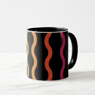 Modernes, farbenfrohes Wellenmuster Tasse