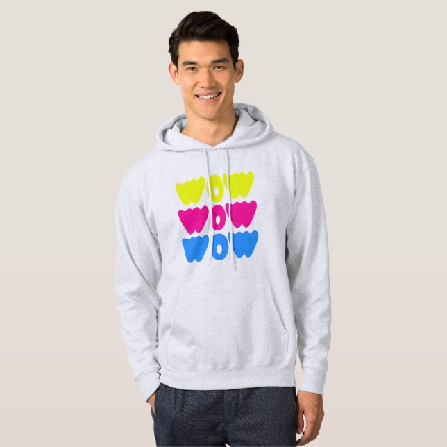 Modernes, farbenfrohes WOW MAMA Sprichwort Einfach Hoodie (Vorne ganz)