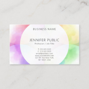 Modernes, farbenprächtiges minimalistisches Design Visitenkarte