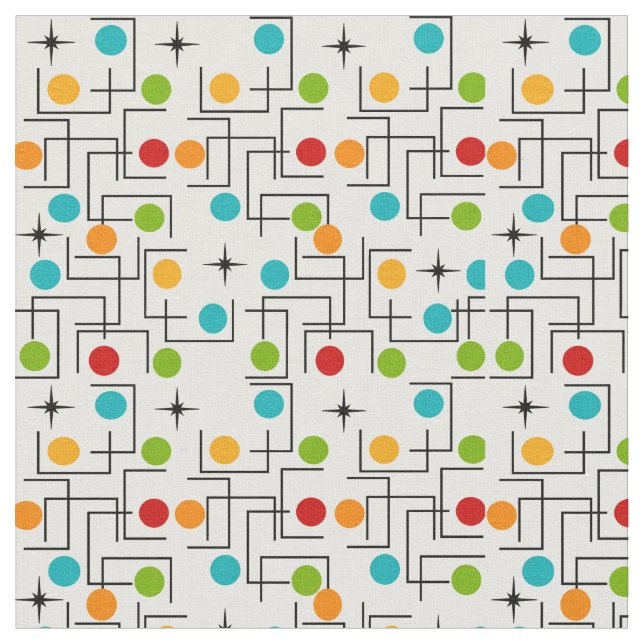 Modernes Farbgitter Mitte des Jahrhunderts Stoff (Nahaufnahme)