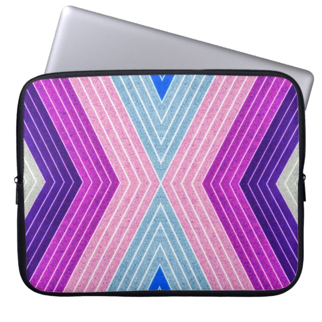 Modernes, farbiges Fiber Zickzack Laptopschutzhülle (Vorderseite)