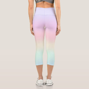 Modernes farbiges Gefälle Wasserfarbe Regenbogen Capri Leggings