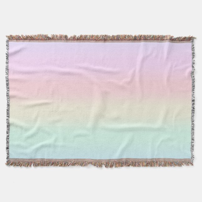 Modernes farbiges Gefälle Wasserfarbe Regenbogen Decke (Vorderseite)