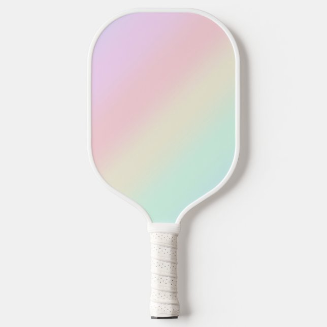 Modernes farbiges Gefälle Wasserfarbe Regenbogen Pickleball Schläger (Vorderseite)