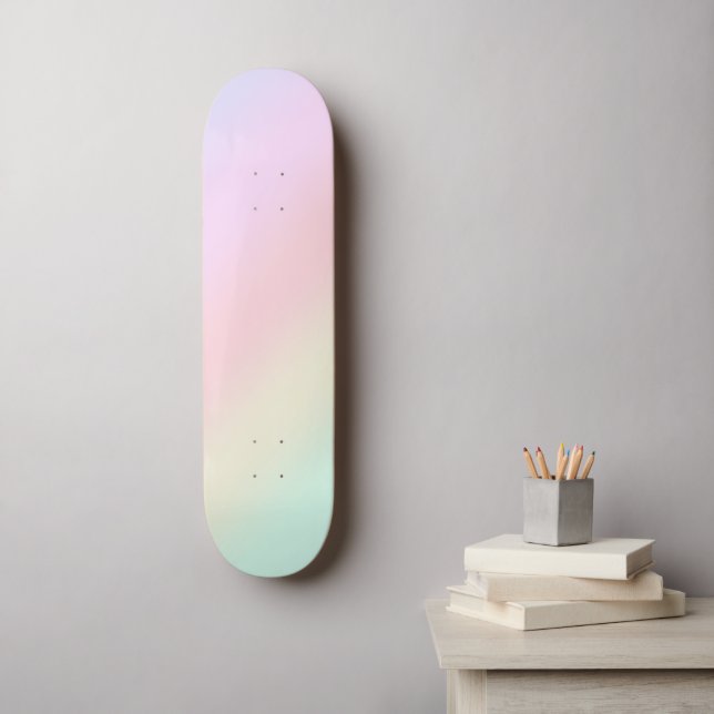 Modernes farbiges Gefälle Wasserfarbe Regenbogen Skateboard (Wandkunst)