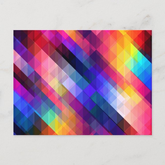 Modernes, farbiges geometrisches Muster Postkarte (Vorderseite)
