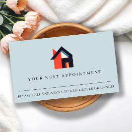 Modernes farbiges Haus Blue Red Orange Ernennung Visitenkarte