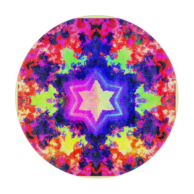 Modernes, farbiges Muster Schneidebrett (Vorderseite)