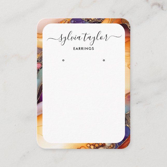 modernes farbiges Ohrring-Logo Visitenkarte (Vorderseite)