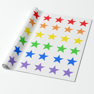 Modernes, farbiges Sternmuster Geschenkpapier