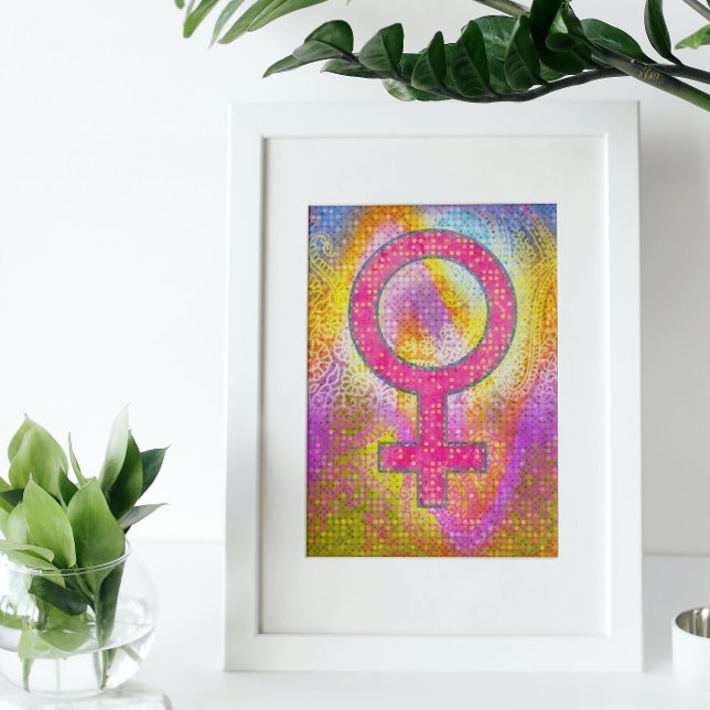 Modernes farbiges Venus-Symbol Poster (Von Creator hochgeladen)
