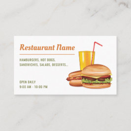 Modernes Fast Food Restaurant Hamburger Diner Gril Visitenkarte