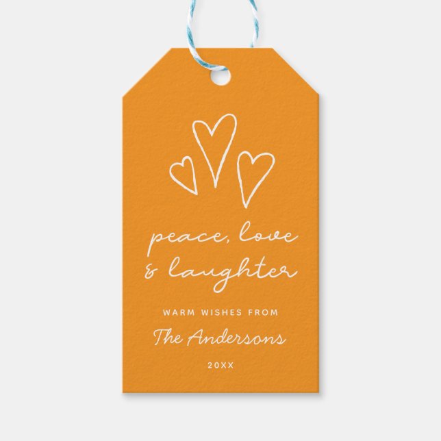 Modernes Feiertag| minimales Geschenkanhänger (Vorderseite)