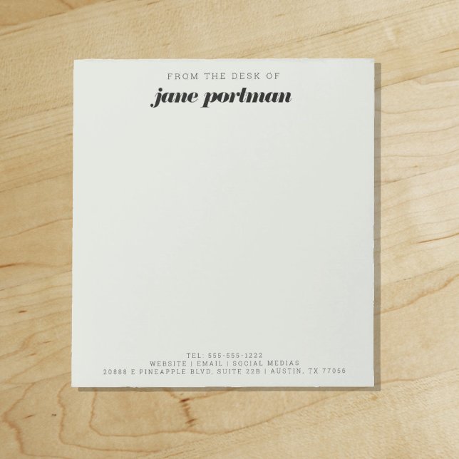 Modernes, feines Blatt Grün vom Schreibtisch des N Notizblock ("Everyday is abundantly beautiful." 
Sincerely Best Wishes from Lucky Design World)