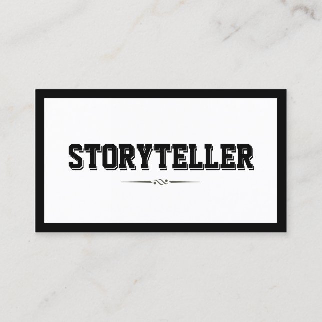 Modernes, feines Frame Typografy Storyteller  Visitenkarte (Vorderseite)