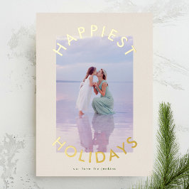 Modernes, feines Gold Weihnachtsskript Elegantes F Folien Feiertagskarte