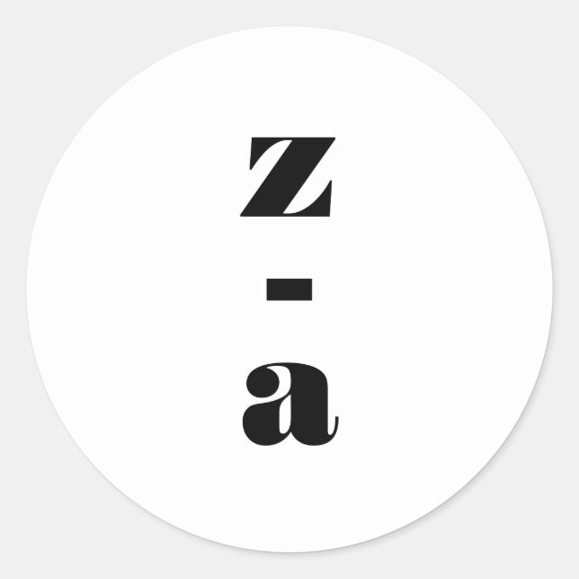 Modernes, feines Monogramm-Schwarz-weißes Hochzeit Runder Aufkleber (Vorderseite)