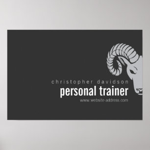 Modernes, feines Rams Head Offset-Logo-Download Poster