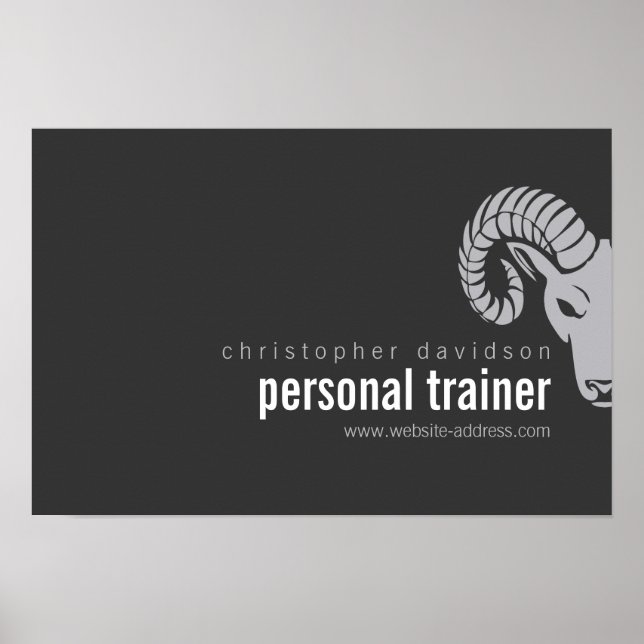 Modernes, feines Rams Head Offset-Logo-Download Poster (Vorne)