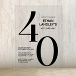 Modernes, feines Schwarzes Party 40. Geburtstag Acryleinladungen<br><div class="desc">Laden Sie Ihre Freunde und Lieben mit dieser modernen schwarz-textlichen Acryl-Party Einladung zum 40. Geburtstag ein. Der anpassbare Textbereich in dieser Einladungsvorlage ermöglicht es Ihnen,  mühelos alle notwendigen Details für Ihre Geburtstagsfeier,  einschließlich Datum,  Uhrzeit,  Veranstaltungsort und UAWG,  einzubinden.</div>