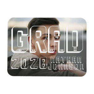 Modernes, feines Typografie-Abschluss-Foto Magnet