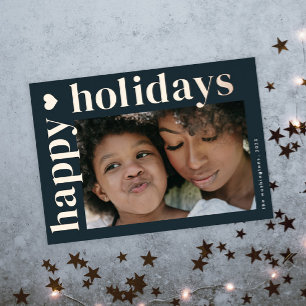 Modernes, feines Typografie-Foto Folien Feiertagskarte