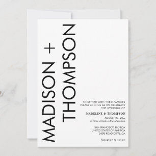 Modernes, feines Typografie-Foto Wedding Einladung