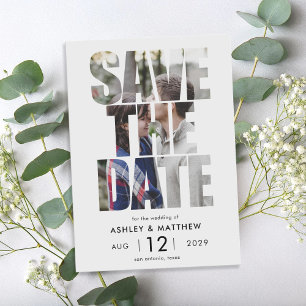 Modernes, feines Typografie-Foto Wedding Save The Date