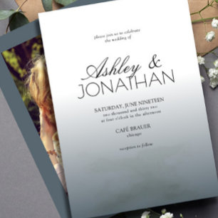 Modernes, feines und Minimalistisches Wedding Dust Einladung