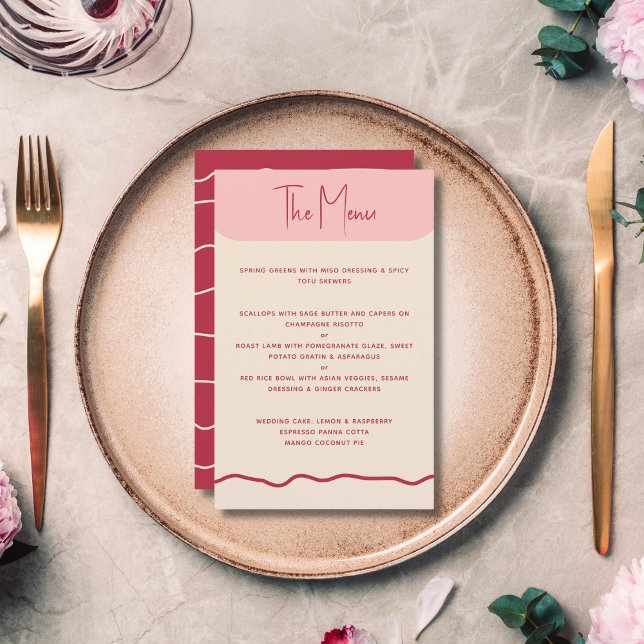 Modernes feines Wavy Frame Magenta Rosa Wedding Me (Von Creator hochgeladen)