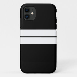 Modernes, feines, weißes Streifen schwarzer Hinter Case-Mate iPhone Hülle