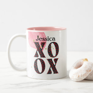 Modernes feines XOXO Happy Valentines Day Gift Zweifarbige Tasse