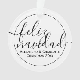 Modernes Feliz Navidad Personalisiertes Foto Ornament