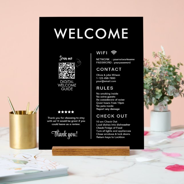 Modernes Ferienhaus Willkommen Acrylschild (Hochzeit)