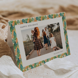 Modernes festes Muster Familienglücklich Feiertagskarte