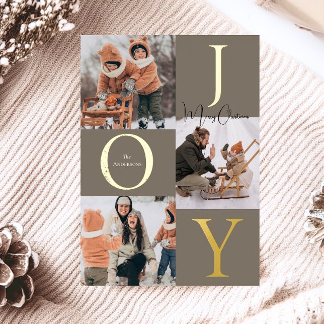 Modernes festliches Foto Weihnachten Folien Feiertagskarte (Von Creator hochgeladen)