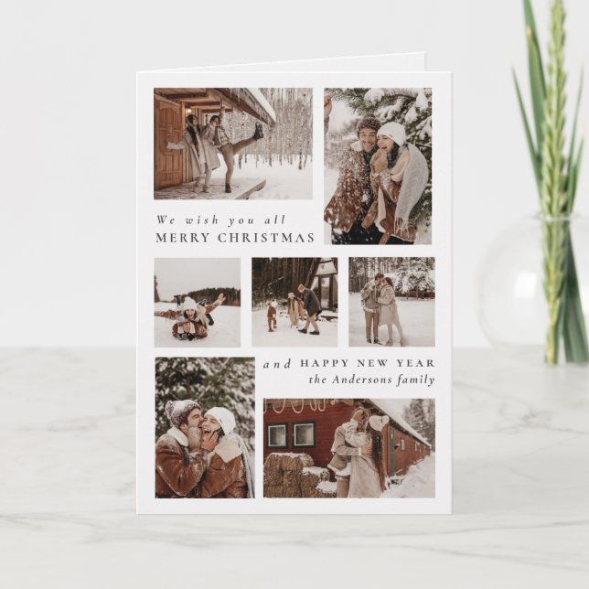 Modernes festliches Foto - Weihnachtsfeier abgeleg Karte (Vorderseite)