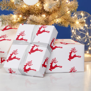 Modernes festliches Nordisches Weihnachtsrothirsch Geschenkpapier