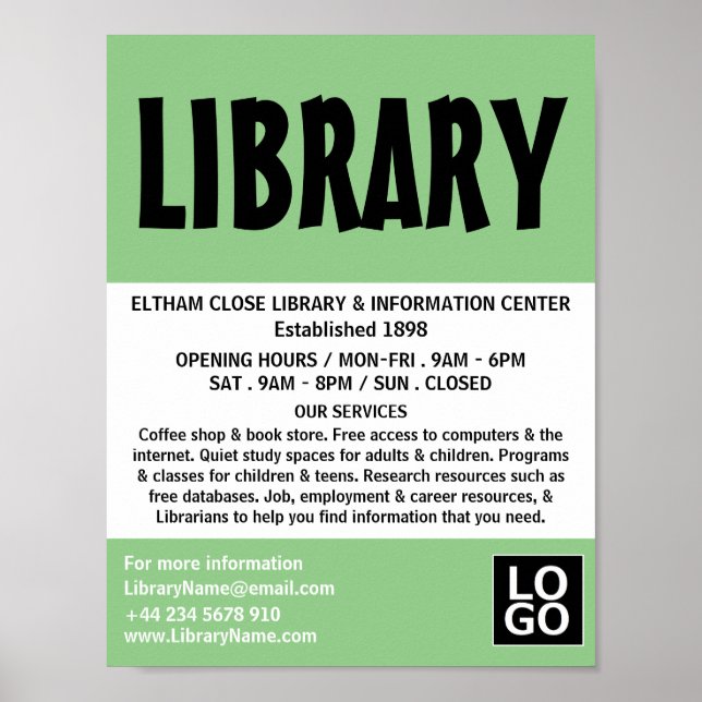 Modernes Fett, Bibliothekswerbung Poster (Vorne)