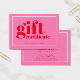 Modernes, fett formatiertes Geschenkgutschein (Hot