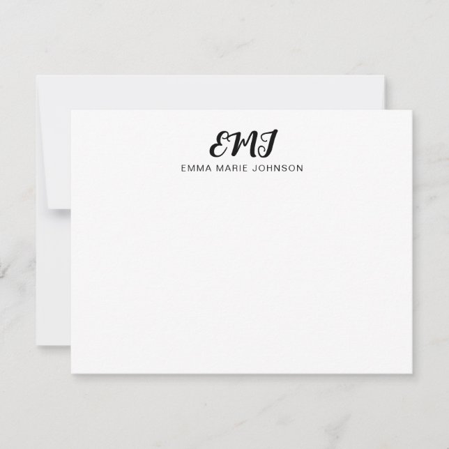 Modernes, fett formatiertes Monogramm Mitteilungskarte (Vorderseite)