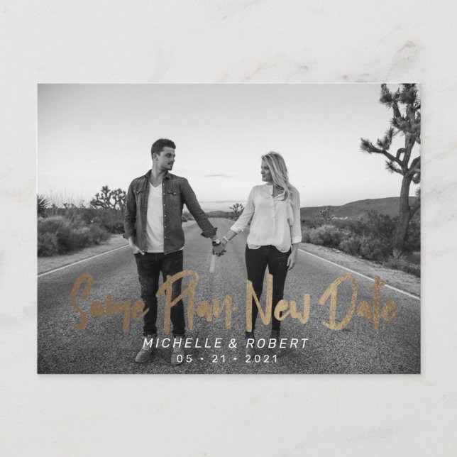 modernes, fett formatiertes Skript-Foto ändert das Postkarte (Vorderseite)